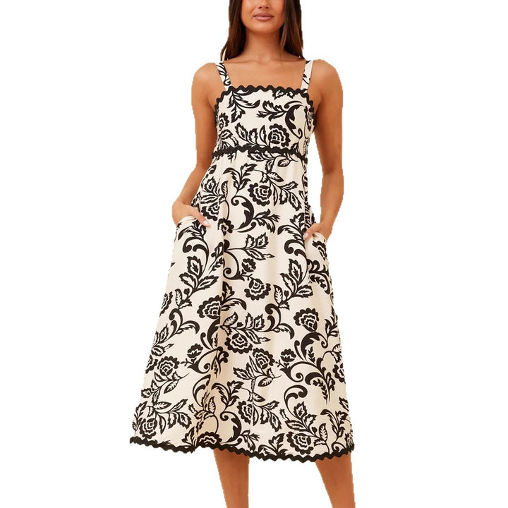 Damen Maxikleid mit floralem Design und praktischen Taschen Drune
