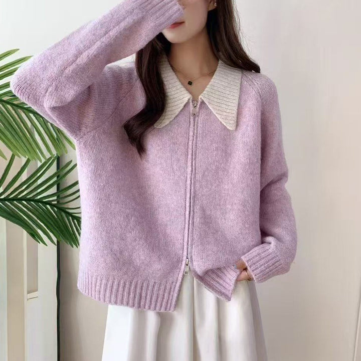 Damen Gemütlicher Zip-Pullover Drune