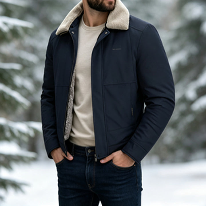 Herren Modische Übergangsjacke mit hohem Kragen und weichem Innenfutter Drune
