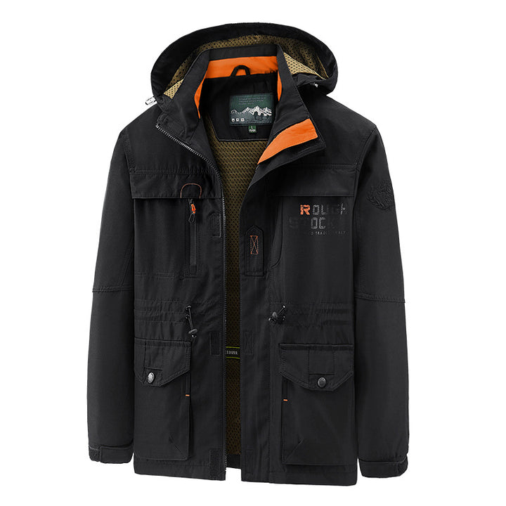 Herren nan wasserfeste und winddichte Outdoorparka mit abnehmbarer Kapuze Drune