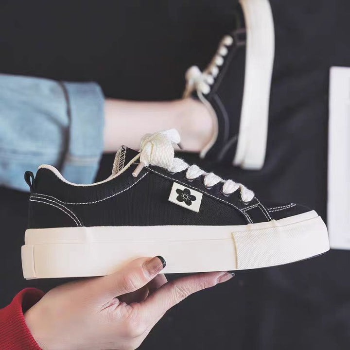 Damen Modische Sneakers aus hochwertigem Canvas mit eleganter Plattformsole Drune