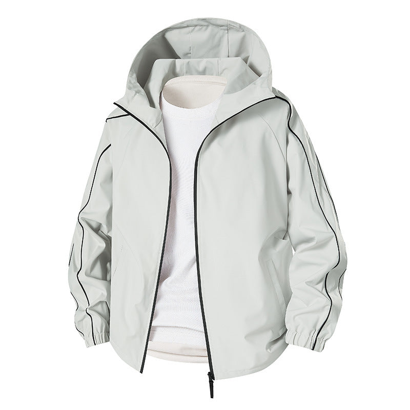 Herren Leichte Softshell-Outdoorjacke mit Kapuze, elastischen Bündchen und durchgehendem Reißverschluss Drune