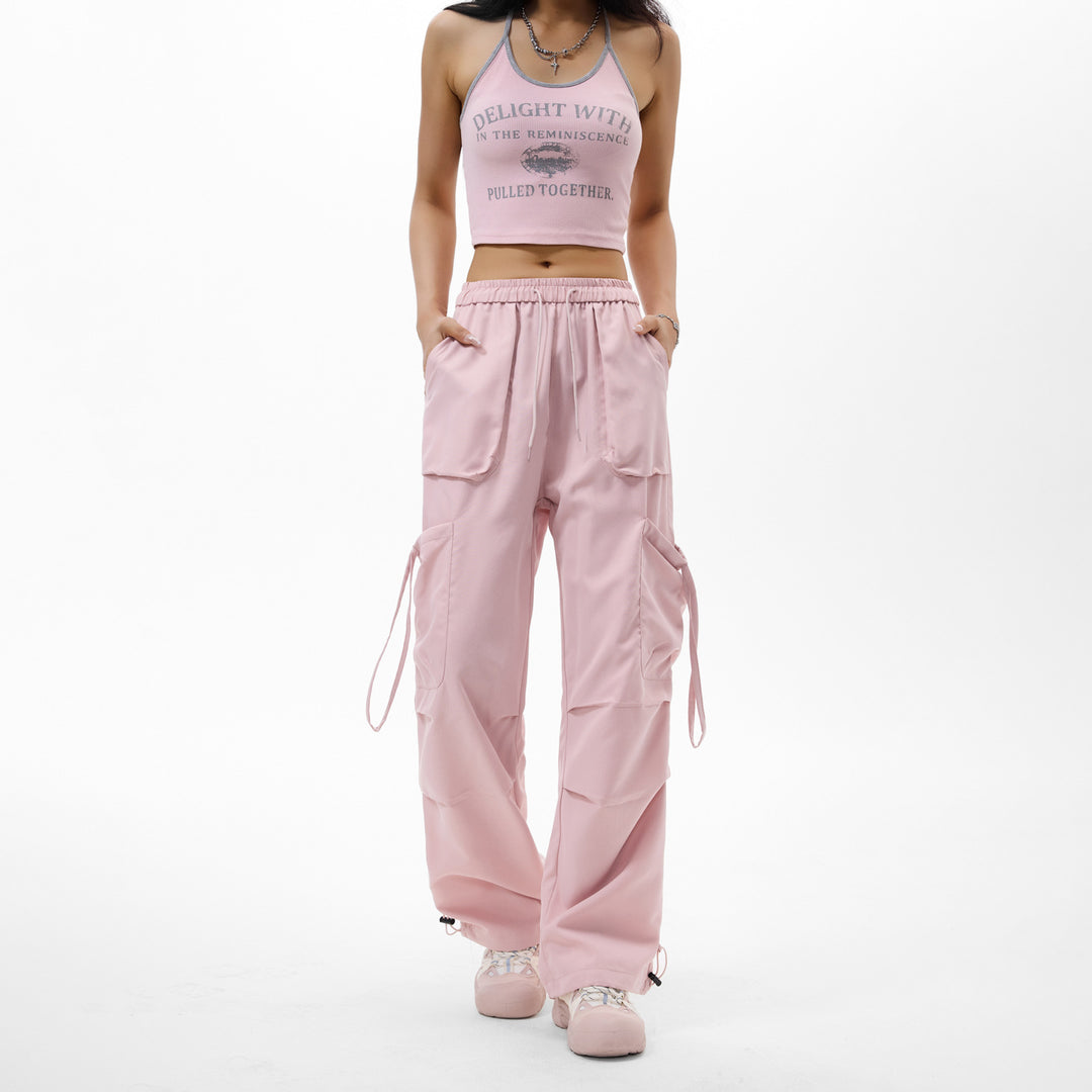 Herren Oversized Cargo‑Bundhose im Baggy‑Utility‑Cut mit Elastikbund, Klapptaschen und verstellbaren Saumabschlüssen Drune
