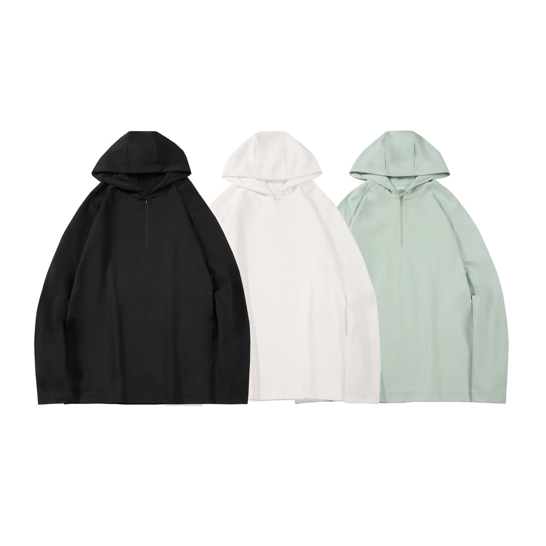 Herren Leichter Halbzip-Kapuzenpullover im Oversize-Relaxed-Fit aus technischem Jersey Drune