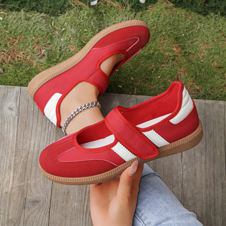 Damen Mary-Jane-Sneaker mit Klettverschluss und gepolstertem Komfortfußbett Drune
