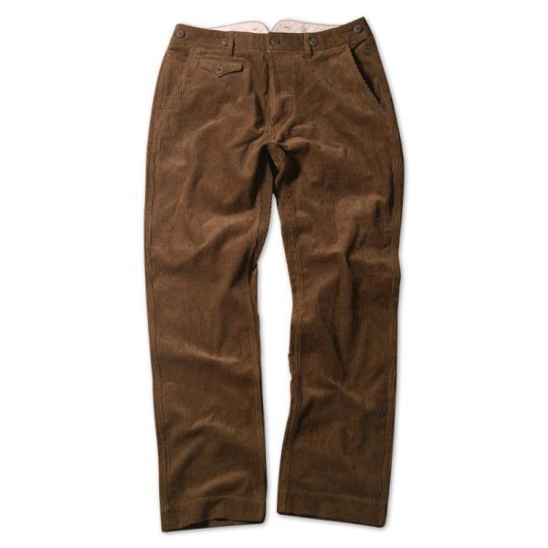 Herren Cordhose mit hoher Taille, breitem Kord und geknöpfter Pattentasche Drune