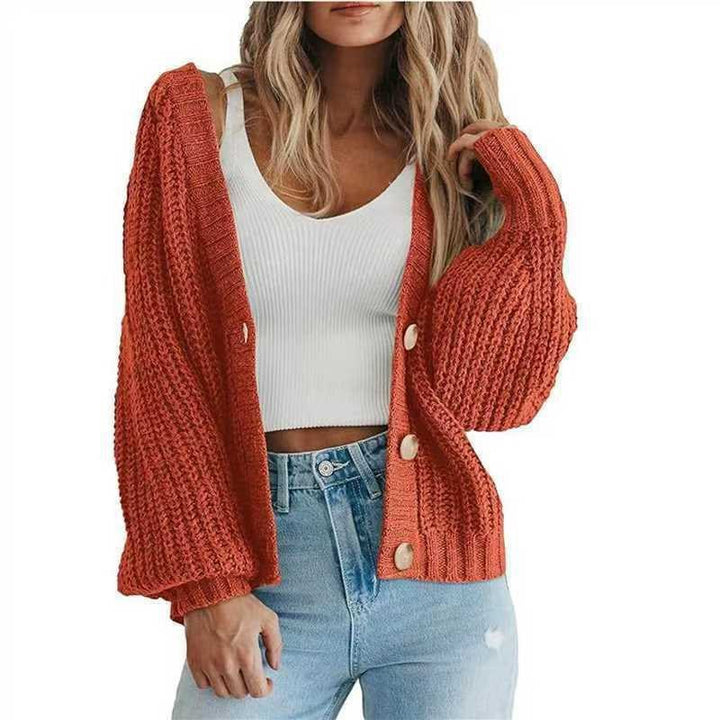 Damen Grobstrick-Cardigan mit Knopfdetails und weitem Schnitt Drune