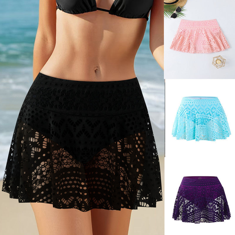 Damen Sportlicher Freizeitrock mit durchbrochenem Design Drune