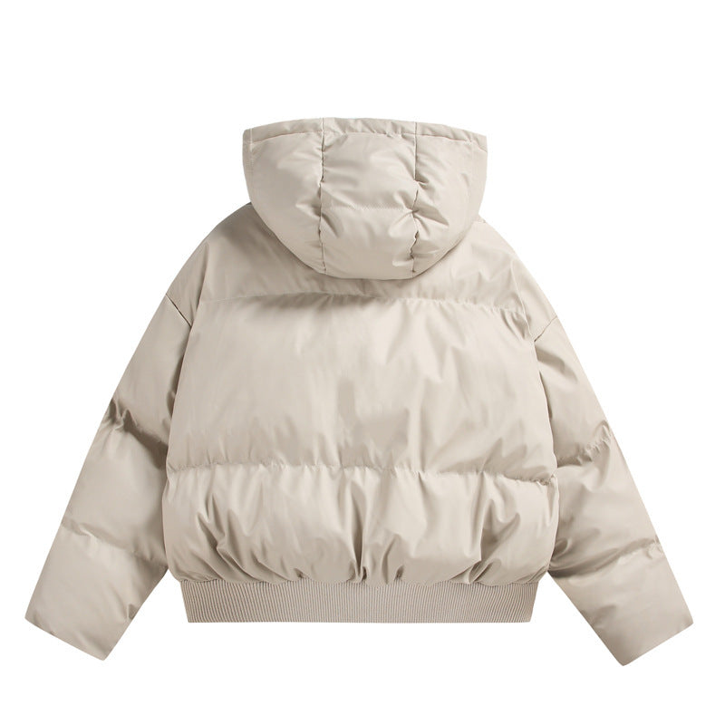 Damen Gekürzte Isolierende Pufferjacke im Boxy‑Cut mit Volumen‑Kapuze, Stehkragen und Rippbund Drune