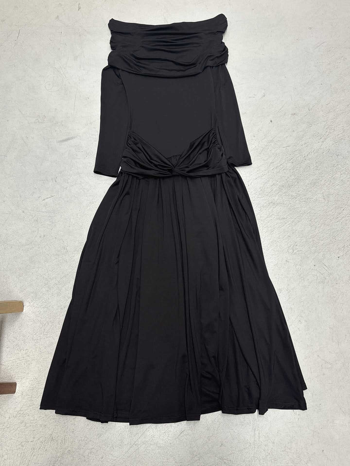 Damen Wickelkleid mit voluminösem Rüschensaum und elegantem Off-Shoulder-Design Drune