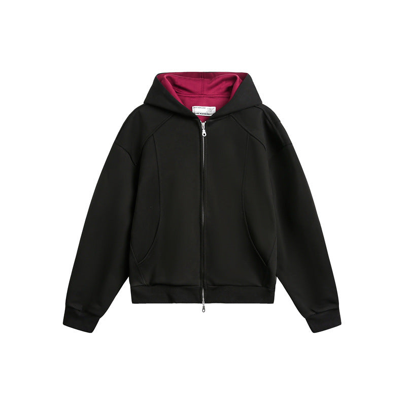 Unisex Oversize Kapuzen-Sweatjacke aus French-Terry mit Raglanärmeln und Zweiwegreißverschluss Drune