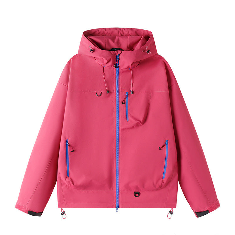 Herren Leichte Tech-Softshelljacke mit Kapuze, verstellbarem Saum und Kontrast-Reißverschlüssen Drune