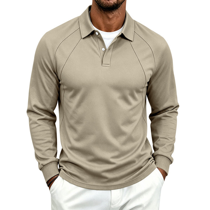 Herren Langarm-Poloshirt mit Raglannähten, Performance-Finish und sportlichem Kragen Drune