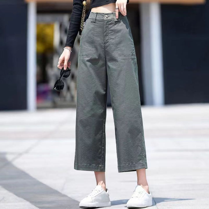 Damen Weitgeschnittene Hose mit hohem Bund Drune