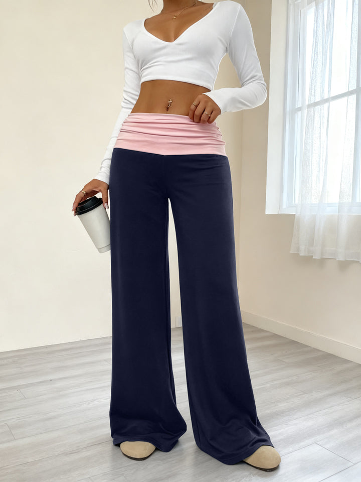 Damen Bequeme Loungehose mit hohem Bund Drune