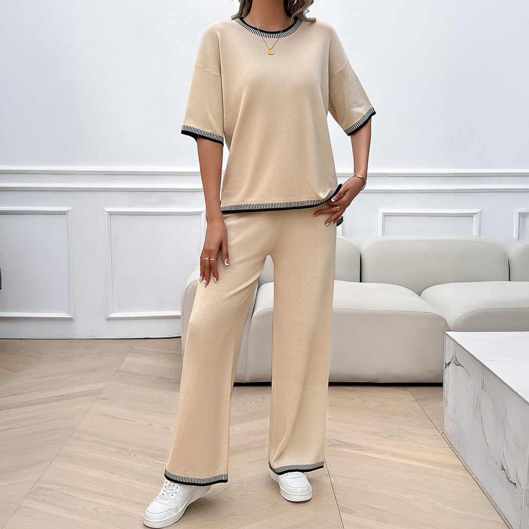 Damen Lässiges Set aus weitem Oberteil und weiten Hosen Drune