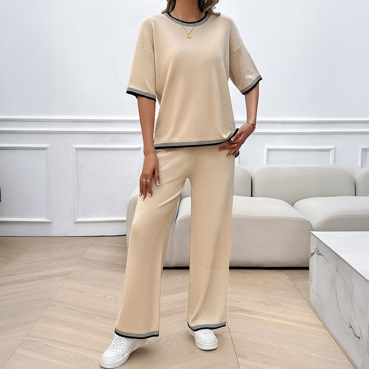 Damen Lässiges Set aus weitem Oberteil und weiten Hosen Drune