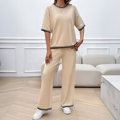 Damen Lässiges Set aus weitem Oberteil und weiten Hosen Drune