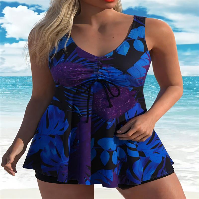 Damen tankini mit weiterem Schnitt und floralem Design Drune