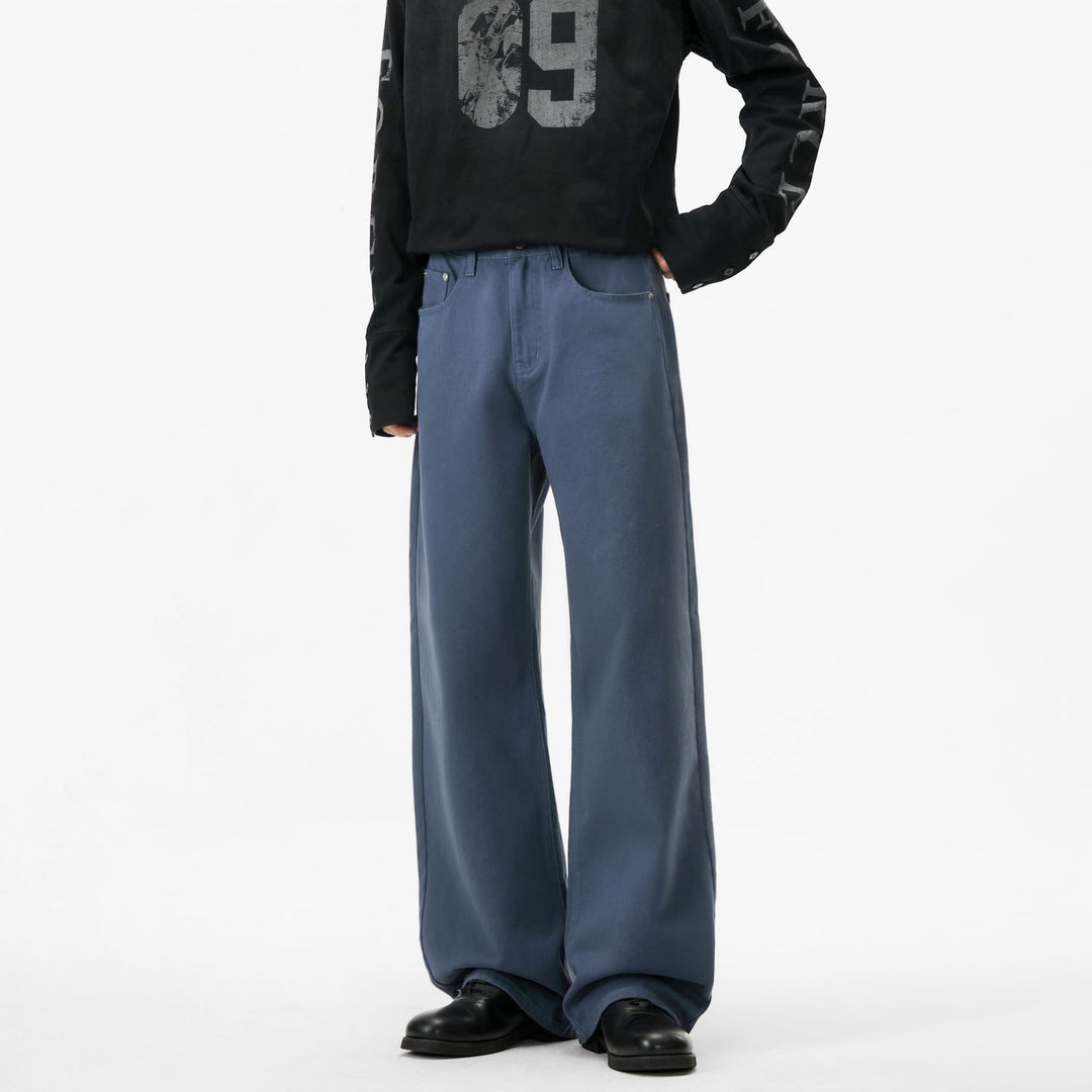 Herren Weitgeschnittene Five‑Pocket‑Denimhose im geraden Palazzoschnitt Drune