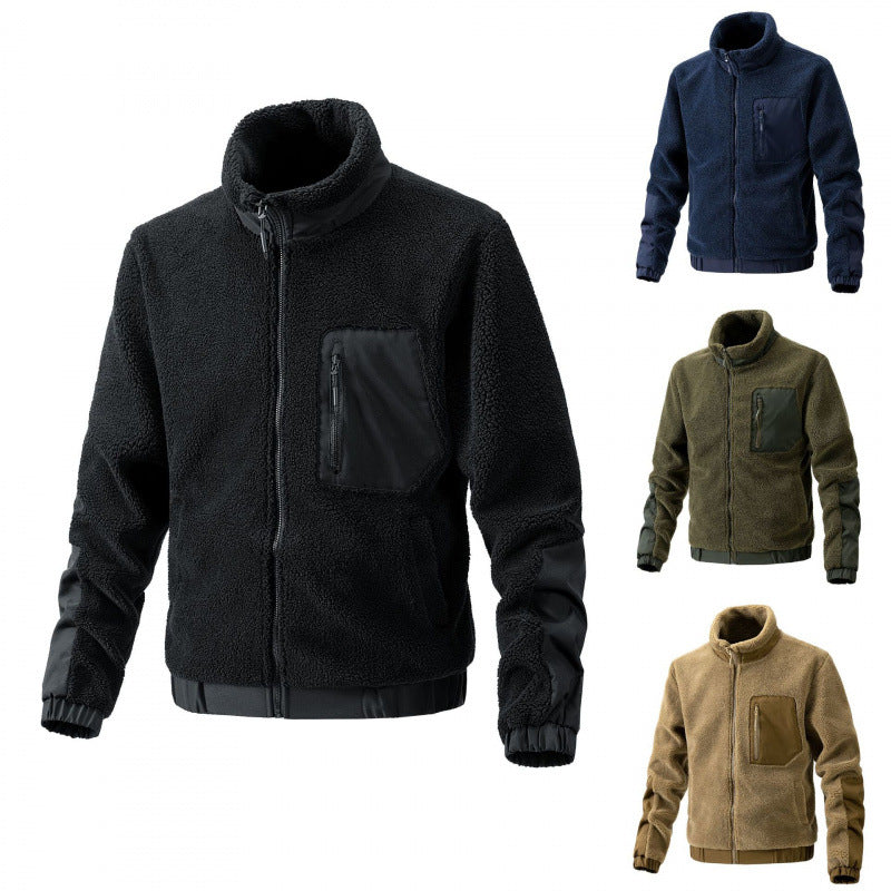 Herren Fleecejacke mit hochgeschlossenem Kragen und seitlichen Reißverschlusstaschen Drune