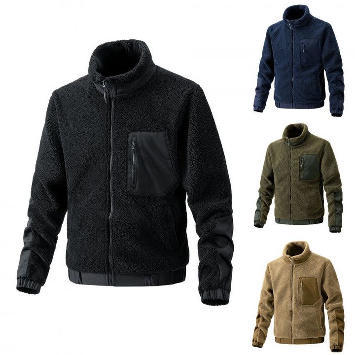 Herren Fleecejacke mit hochgeschlossenem Kragen und seitlichen Reißverschlusstaschen Drune
