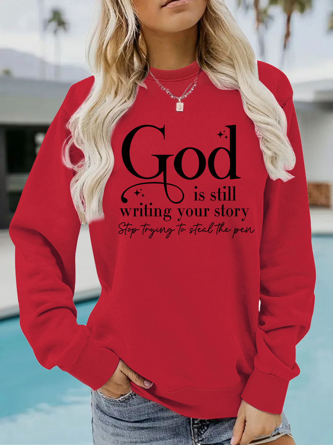 Damen Sweatshirt mit inspirierendem Schriftzug Drune