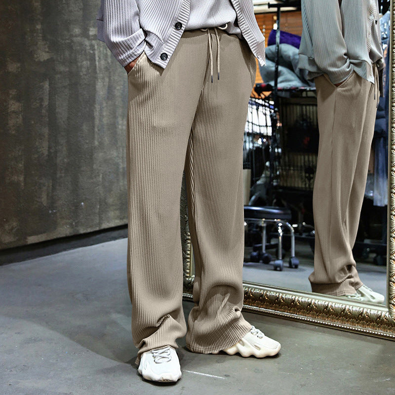 Herren Gerippte weite Freizeithose mit Kordelzug Drune