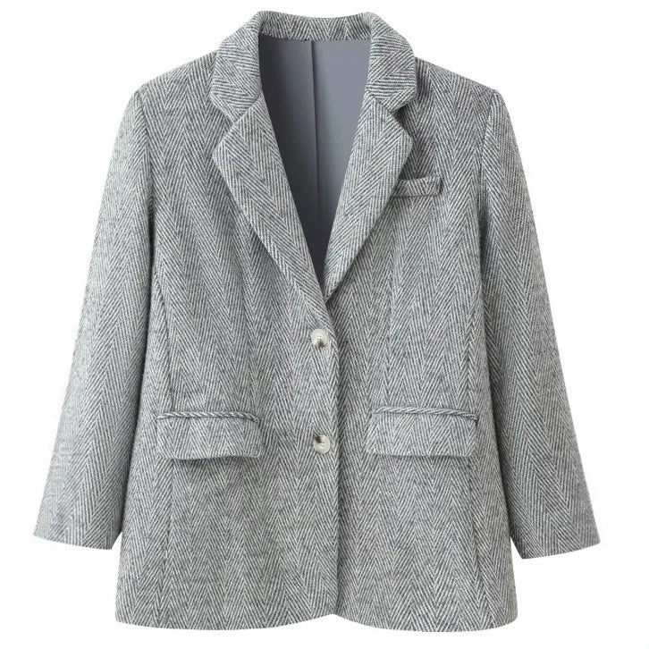 Damen Zweiteiliges Tweed-Blazer- und Culotte-Set mit Fischgrätstruktur Drune
