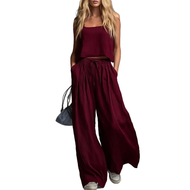Damen Sommerliches Freizeit-Set mit weitem Oberteil und lässiger Hose Drune