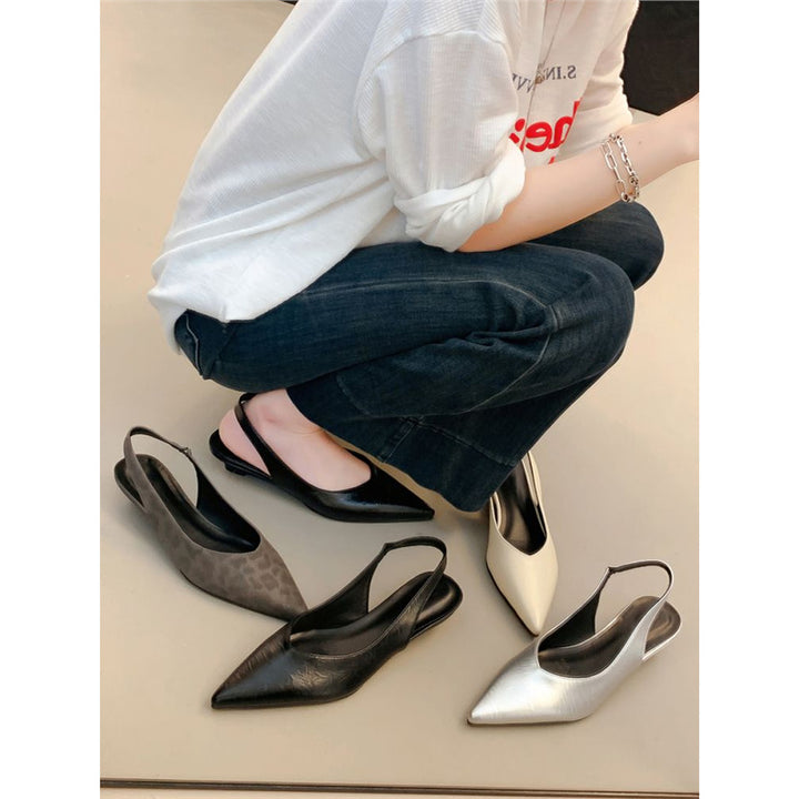 Damen Minimalistische spitz zulaufende Slingback‑Ballerinas aus Softlederoptik mit gepolstertem Fußbett Drune