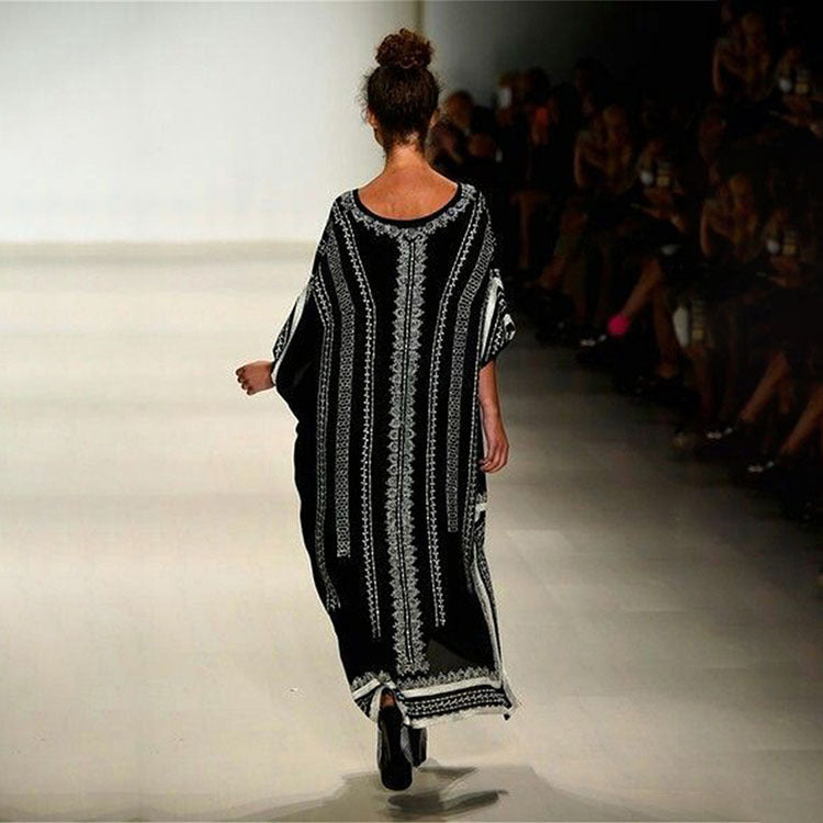 Damen Kaftan mit kunstvollem Ethnomuster und weiten Ärmeln Drune