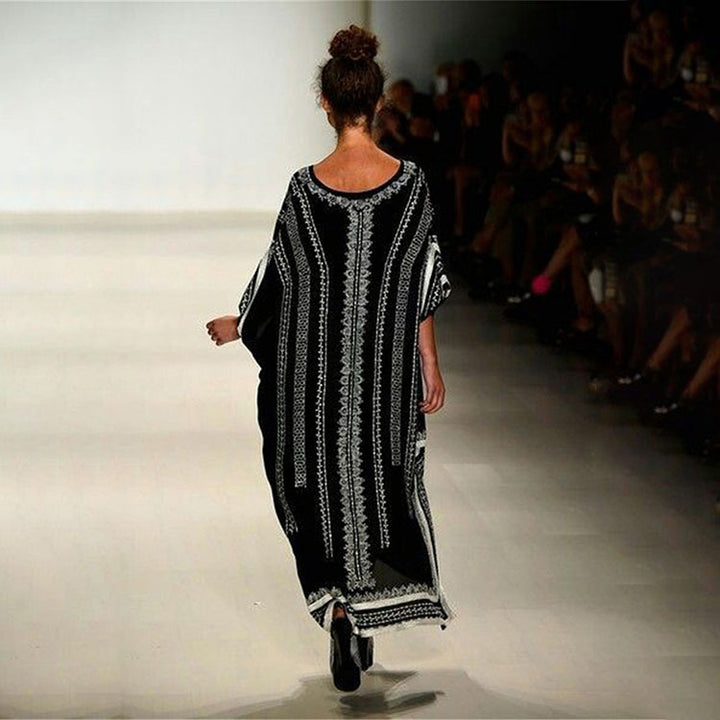 Damen Kaftan mit kunstvollem Ethnomuster und weiten Ärmeln Drune