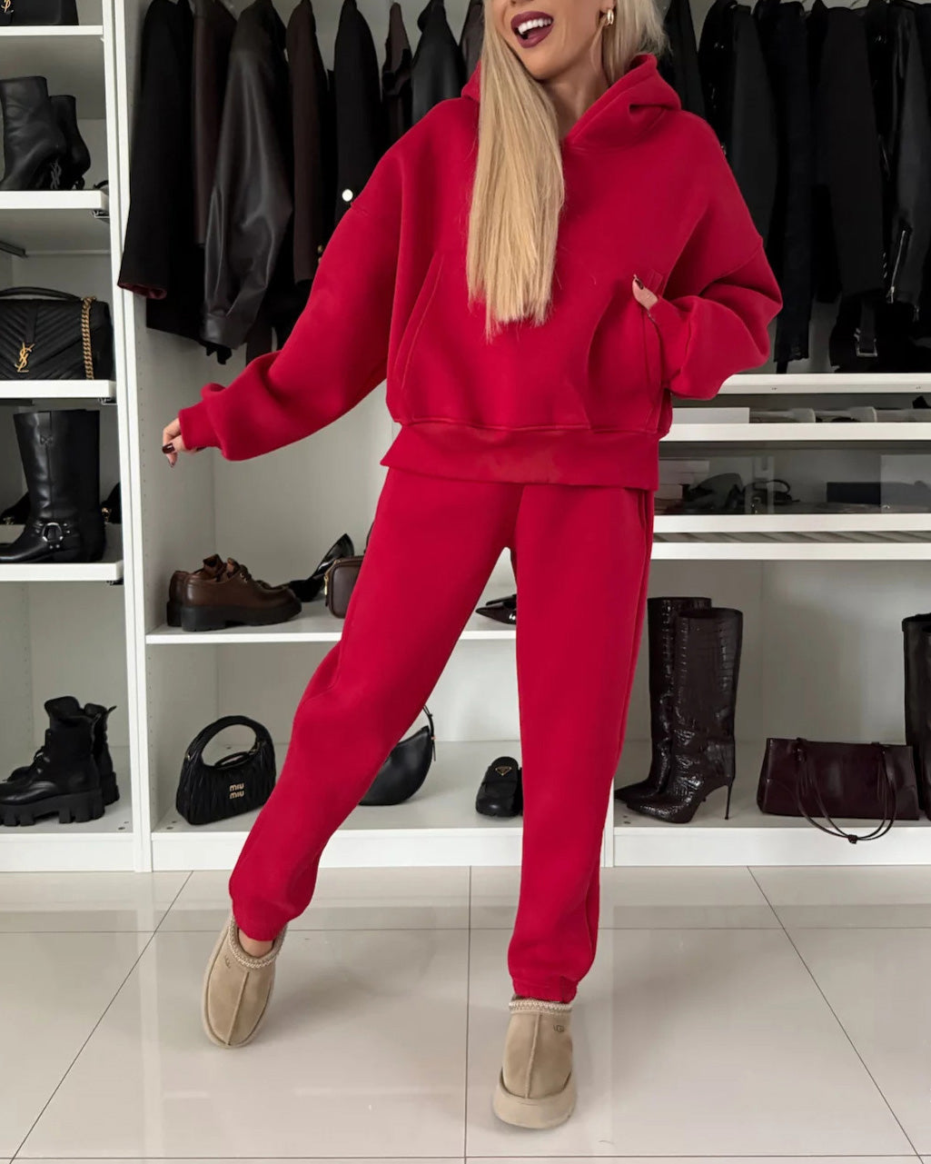 Drune | Run Kapuzenpullover und Cropped Hose Zwei Teile Satz