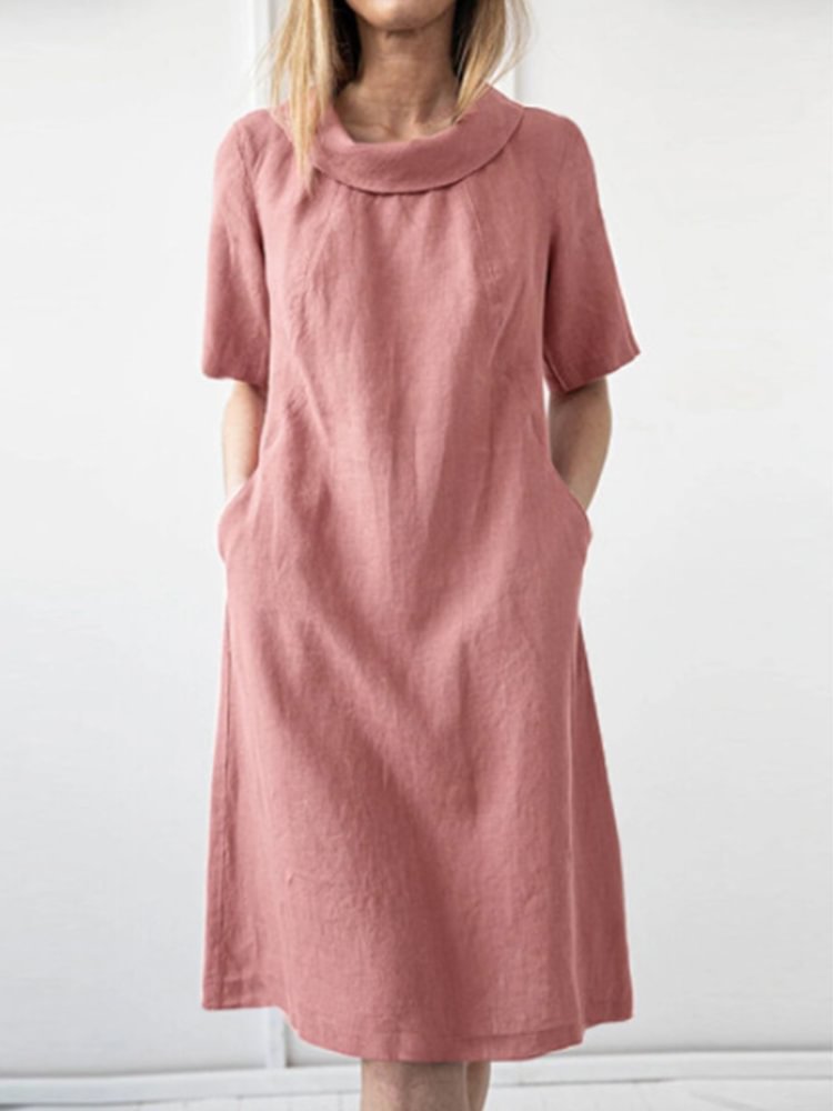 Damen Leichten Sommerkleid aus Leinen Drune