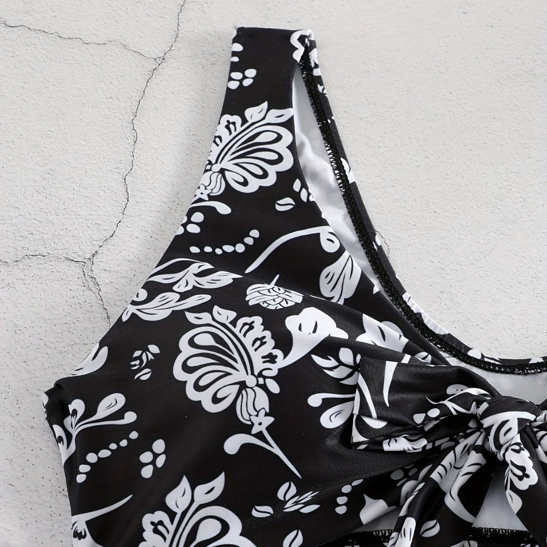 Damen Triangel-Bikini mit verspieltem Knoten-Detail Drune