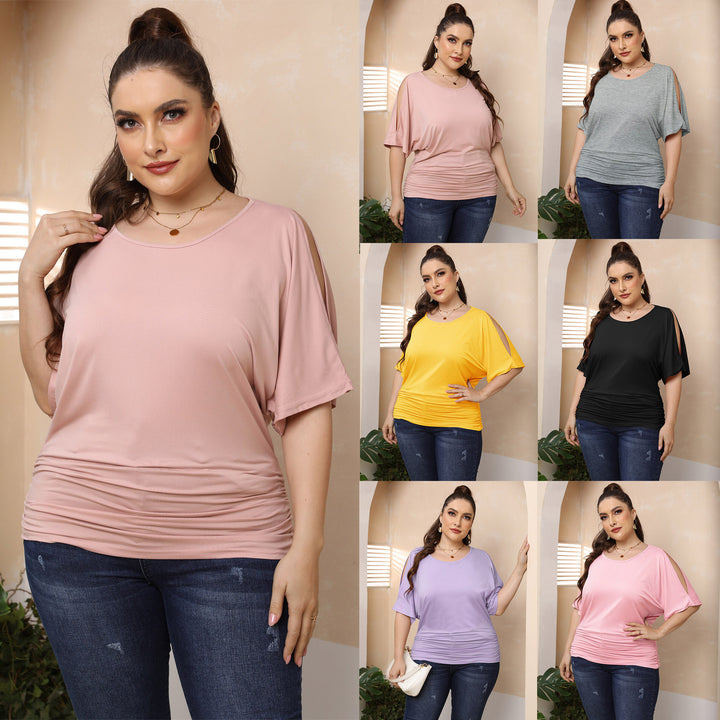 Damen legere Bluse mit Faltenwurf Drune