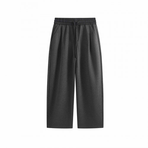 Herren Weite Cropped-Hose mit elastischem Bund, Bundfalten und Seitentaschen Drune