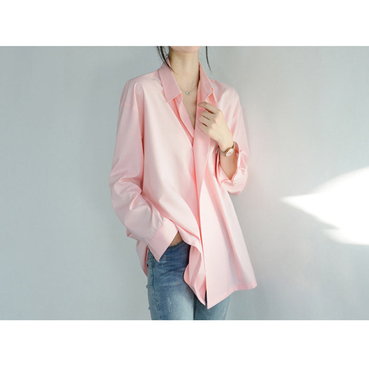 Damen Legere Oversized-Bluse mit modernem Schnitt Drune