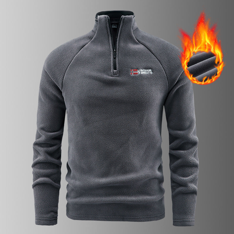 Herren wärmender Microfleece-Troyer mit Halbreißverschluss, ergonomischen Raglanärmeln und kuscheliger Innenstruktur Drune