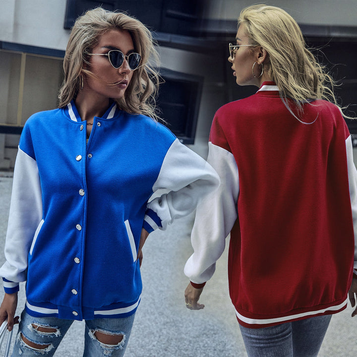 Damen Collegejacke im sportlichen Look mit kontrastierendem Farbdesign Drune