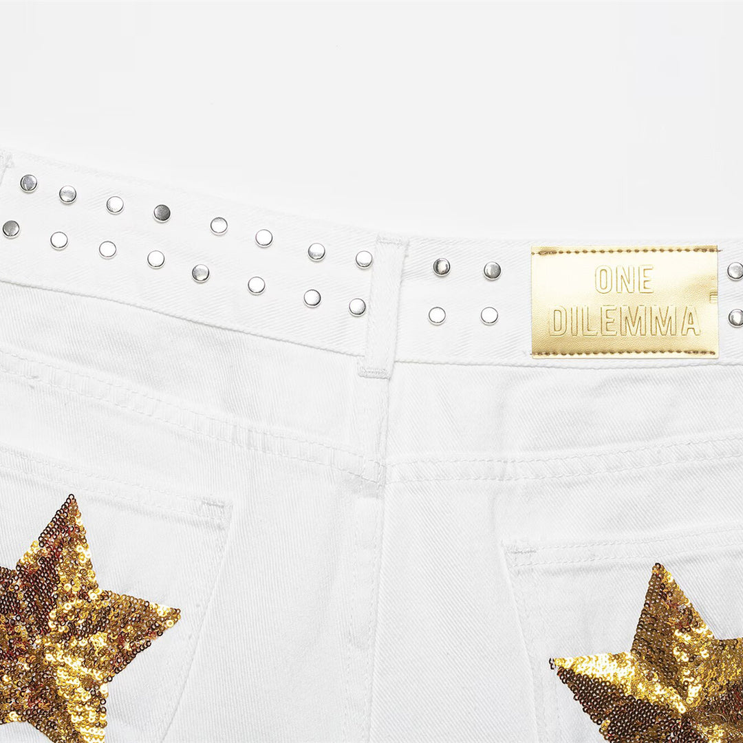 Damen-Shorts mit dekorativem Nietenbund und modernem Schnitt Drune