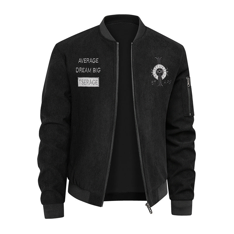 Herren Modische Bomberjacke mit Stickerei Drune