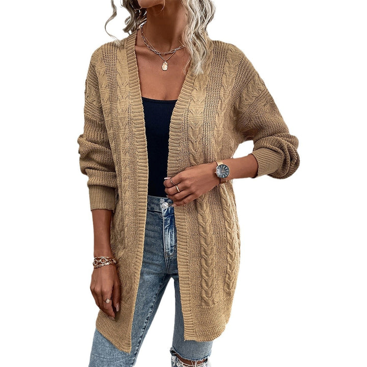 Damen Grobstrick Cardigan mit elegantem Zopfmuster und modernen Akzenten Drune