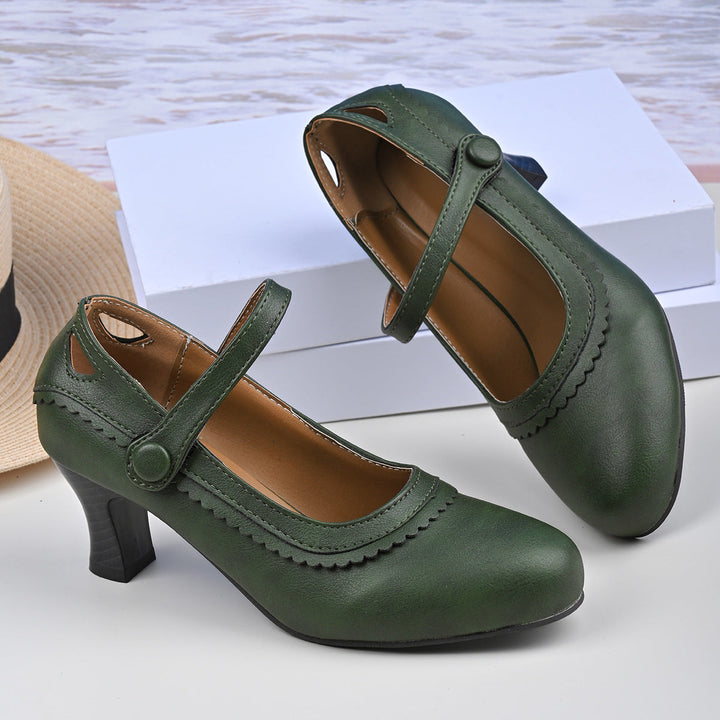 Damen Absatzschuhe mit verstellbarem Riemen und eleganter Schnalle Drune