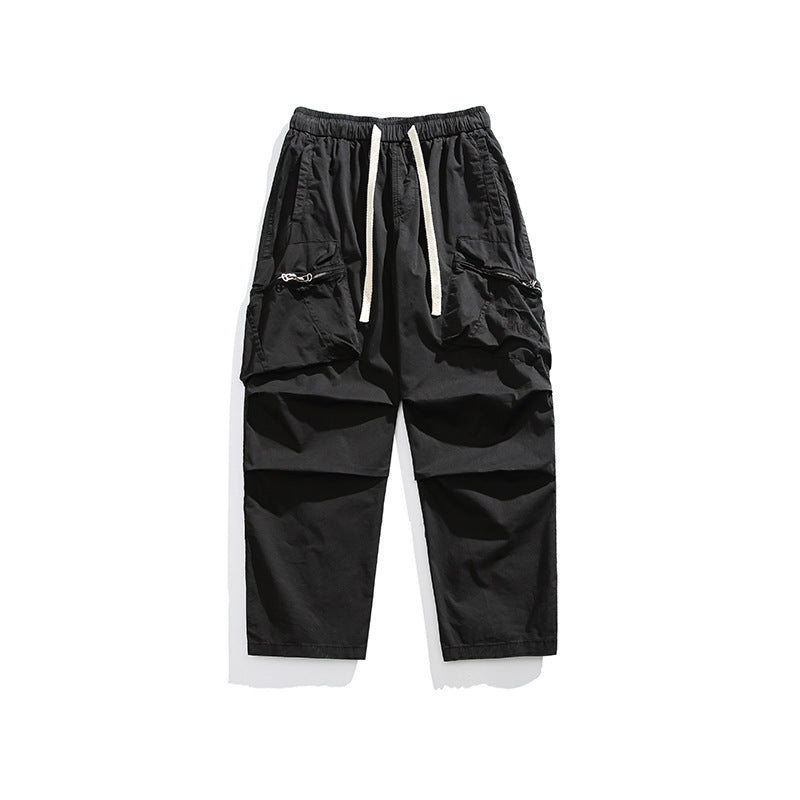 Herren Locker geschnittene Cargo-Hose mit elastischem Tunnelzugbund, Kordelzug und großen Utility-Taschen Drune
