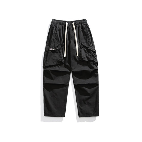 Herren Locker geschnittene Cargo-Hose mit elastischem Tunnelzugbund, Kordelzug und großen Utility-Taschen Drune
