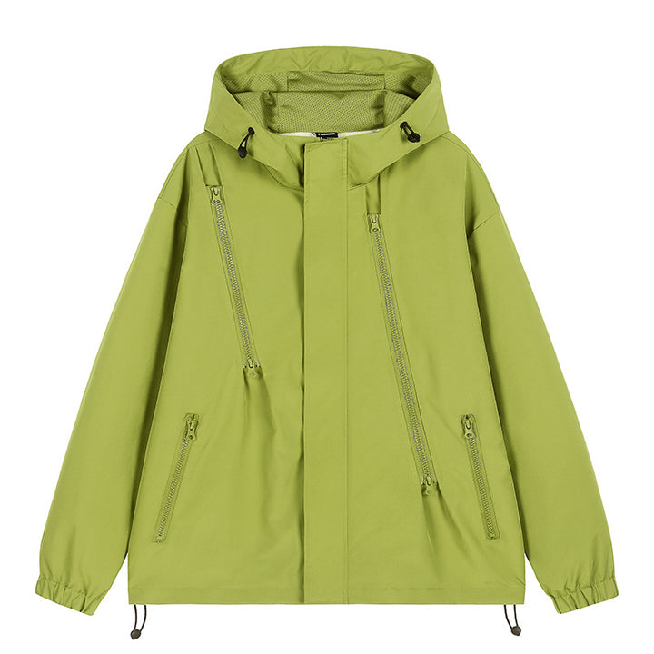 Herren nan technische Kapuzenjacke mit wasserabweisendem Softshell, schrägen Reißverschlusstaschen und verstellbarem Saum Drune