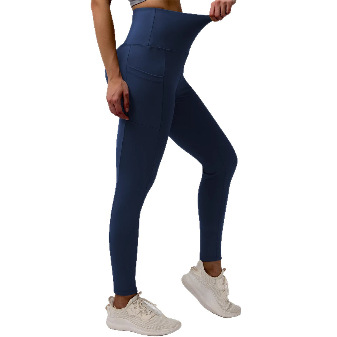 Damen Knöchelhohe Sportleggings mit hohem Bund und seitlicher Smartphone-Tasche Drune