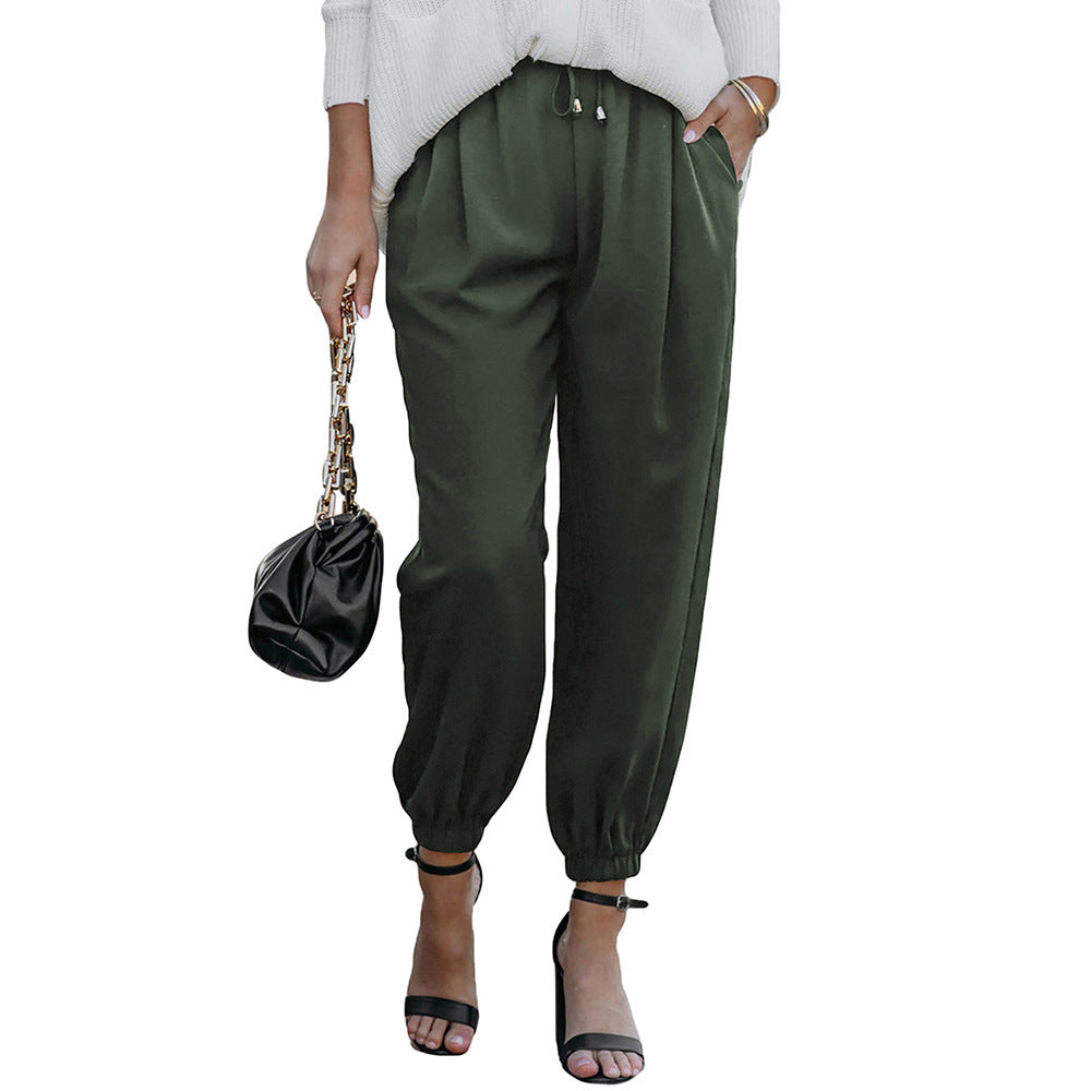 Damen lässige Chino-Hose mit elastischen Bündchen Drune